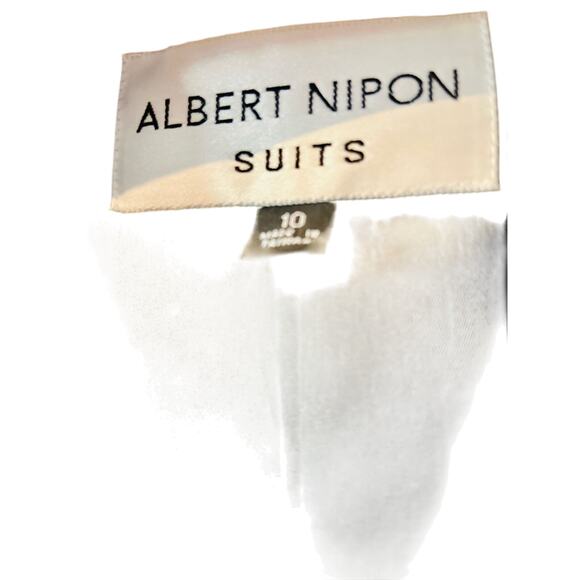 Vintage Albert Nipon Houndstooth Checkered Wool Blazer Jacket – Size 10 - Picture 2 of 5